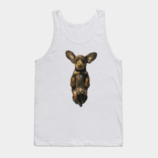 Dachshund Puppy Dog Sleeping Chocolate Tank Top